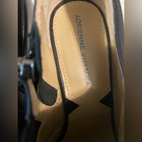 Adrienne Vittadini Platform Black Leather Shooties - Picture 10 of 14